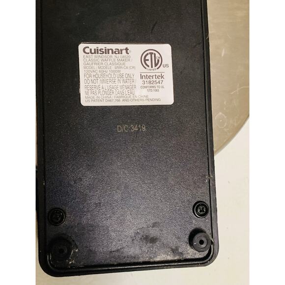 Cuisinart Classic Waffle Maker Model WMR-CA Setting Control Knob Missing Tested - Picture 6 of 6